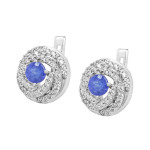 Серебряные серьги с танзанитом и куб. цирконием 005-3510