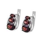 Серебряные серьги с гранатом 027-41