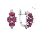 Silver earrings with ruby 032-4410
