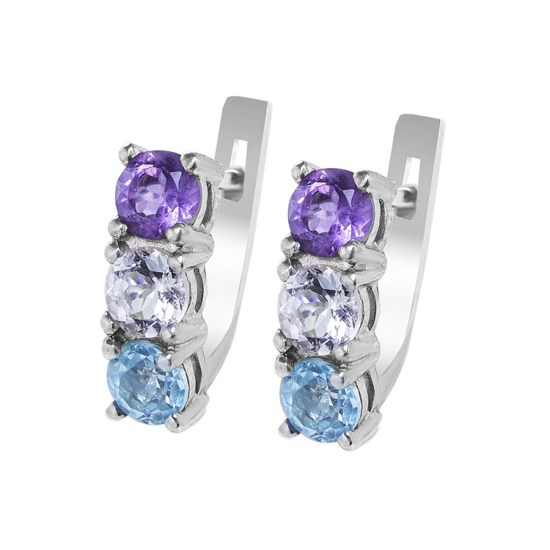 Silver earrings with amethyst 046-624539