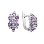 Silver earrings with Brazilian amethyst and cubic zirconia 050-6110