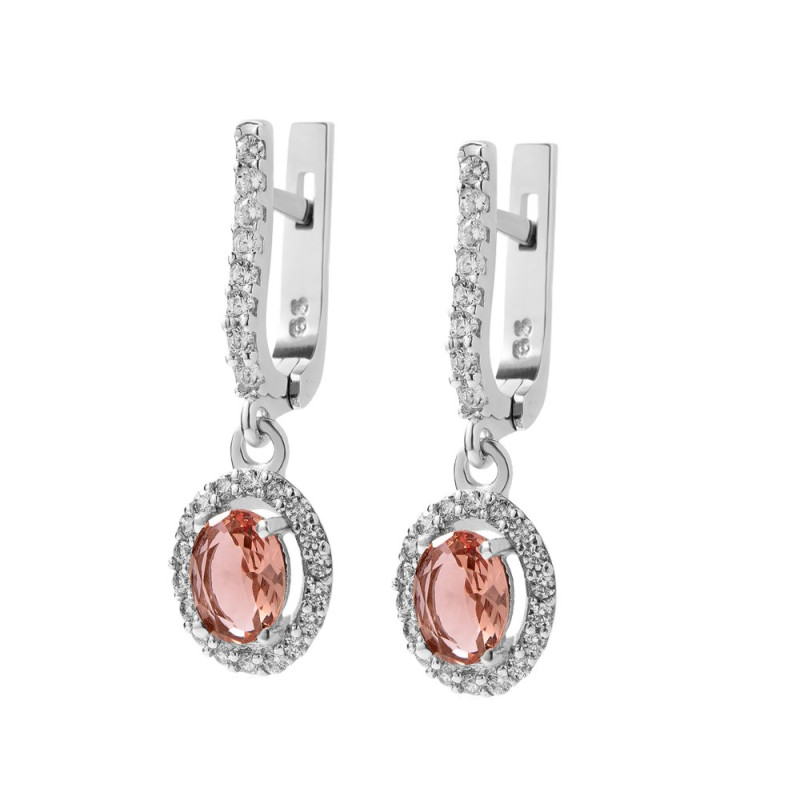 Серебряные серьги с султанитом 055CZ-8210