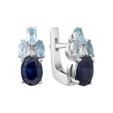 Серебряные серьги с сапфиром 056-313910
