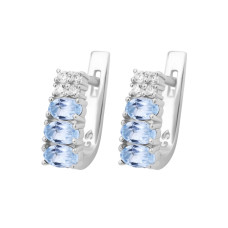 Silver earrings set with sky Topaz, and cubic Zirconia 063-3910