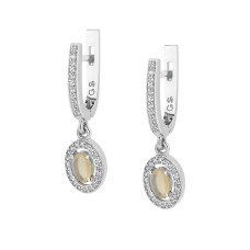 Silver earrings with inlays of opal 087-5510