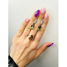 Серебряные серьги с натуральным нано султанитом 091N-8210