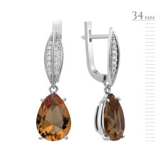 Серебряные серьги с натуральным нано султанитом 091N-8210