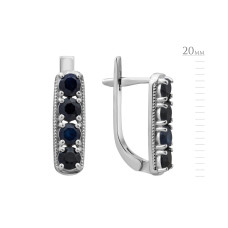 Срібні сережки з сапфіром 147-31