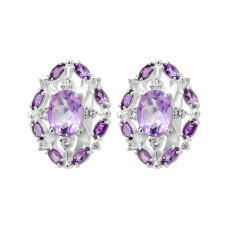 Earrings with pink amethyst 162-6310