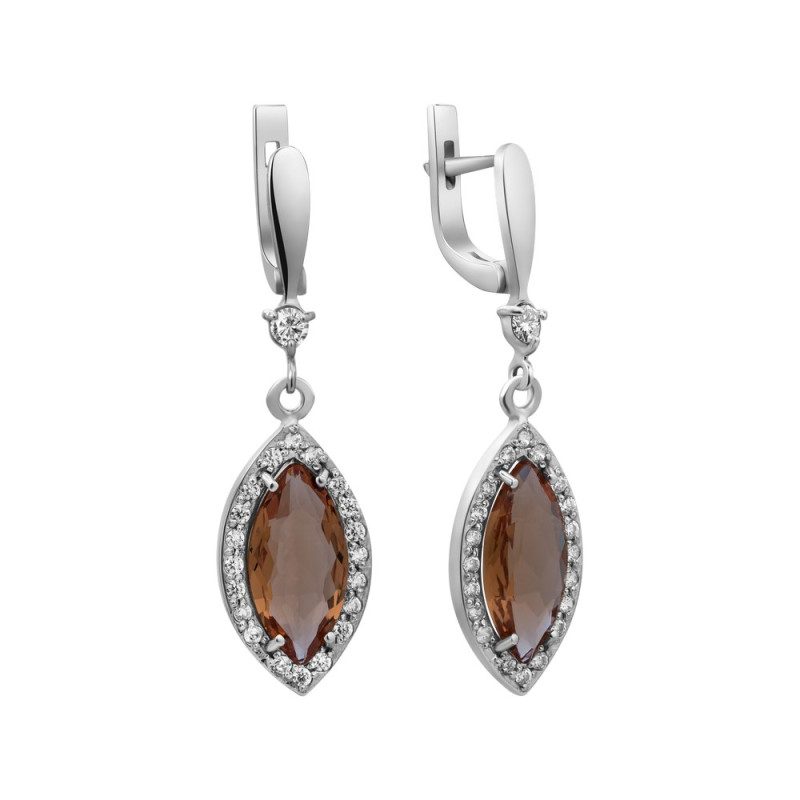Silver earrings with nano sultanite 168N-8210