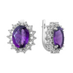 Silver earrings with Brazilian amethyst 170-6110