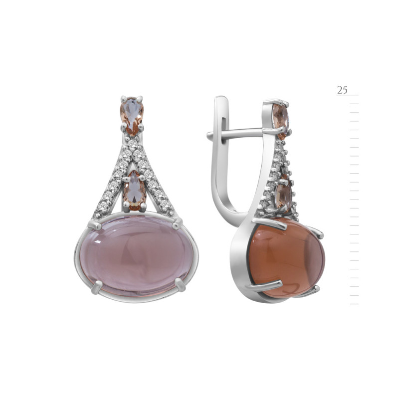 Серебряные серьги с нано султанитом 187N-8210