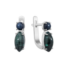 Серебряные серьги с сапфиром 193-31