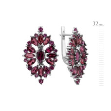 Срібні сережки з родолітом 198-42
