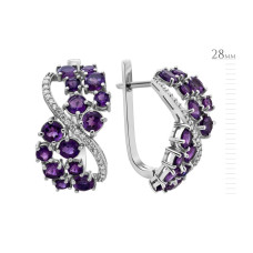 Серебряные серьги с натуральным аметистом 217-6210
