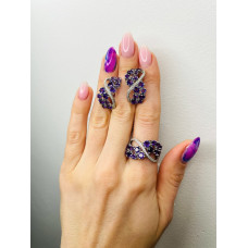 Серебряные серьги с натуральным аметистом 217-6210