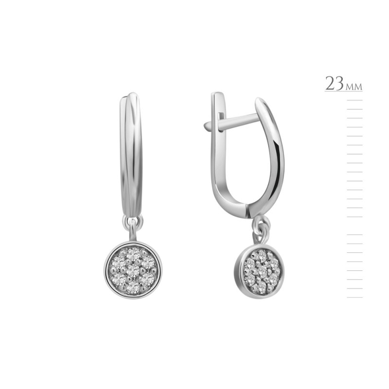 Серебряные серьги с бриллиантом B045-10