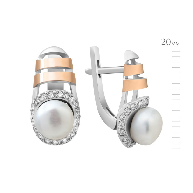 Серебряные серьги с жемчугом Bagira pearl-9210