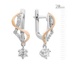 Серебряные серьги с фианитом Korona-10