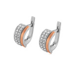 Silver earrings with gold and cubic Zirconia Natali-10