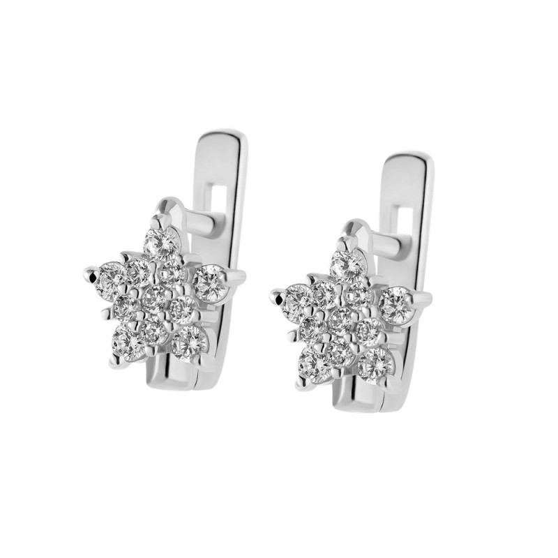 Silver earrings with cubic Zirconia inserts S010-10
