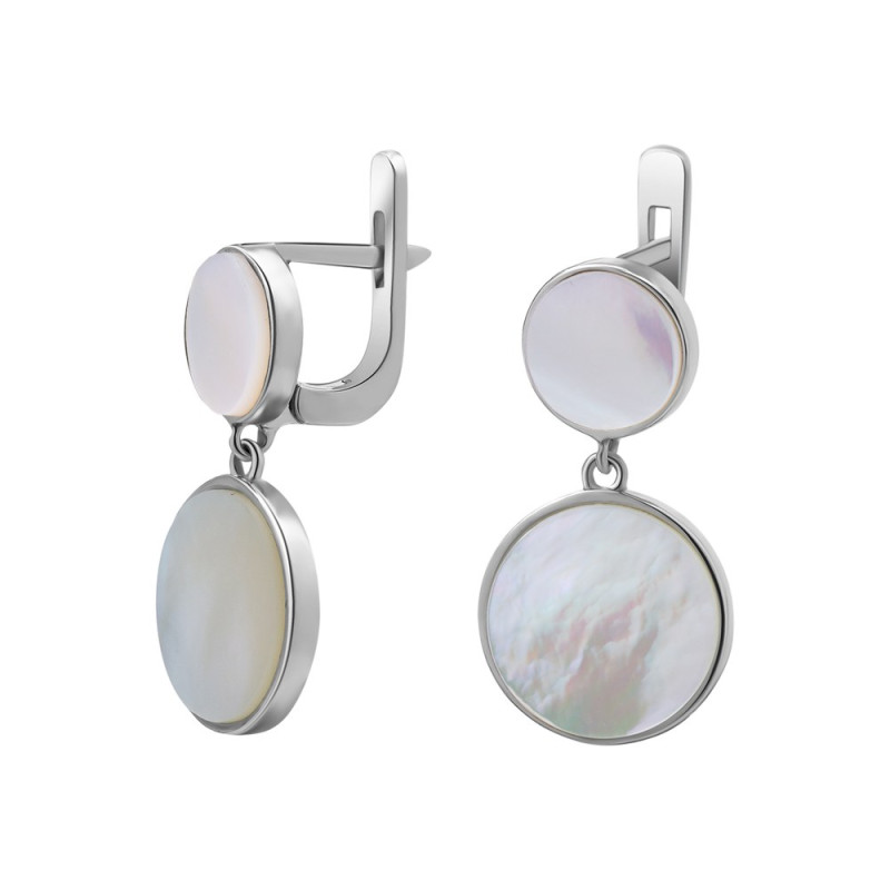 Серебряные серьги с перламутром S113-90