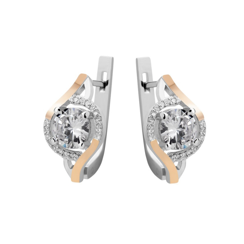 Серебряные серьги с золотыми вставками Varna-10