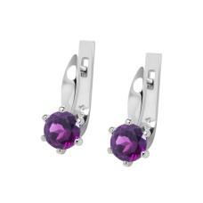 Срібні сережки з родолітом 017-42