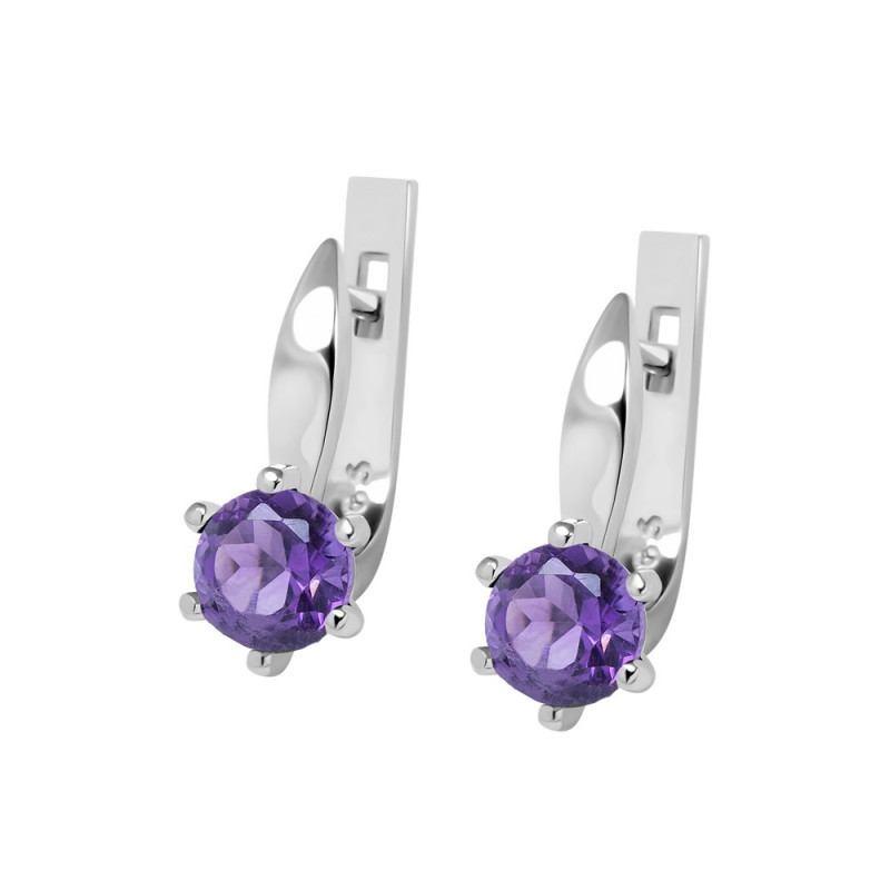 Silver earrings with amethyst 017-62