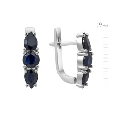 Серебряные серьги с сапфиром 036-31