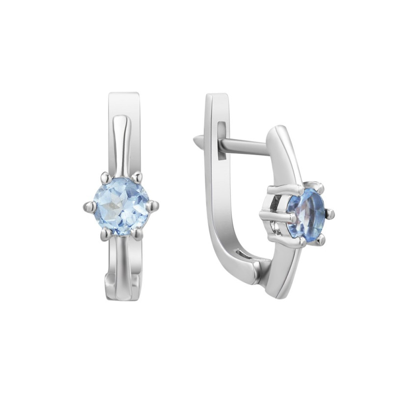Серебряные серьги с скай топазом 047-39