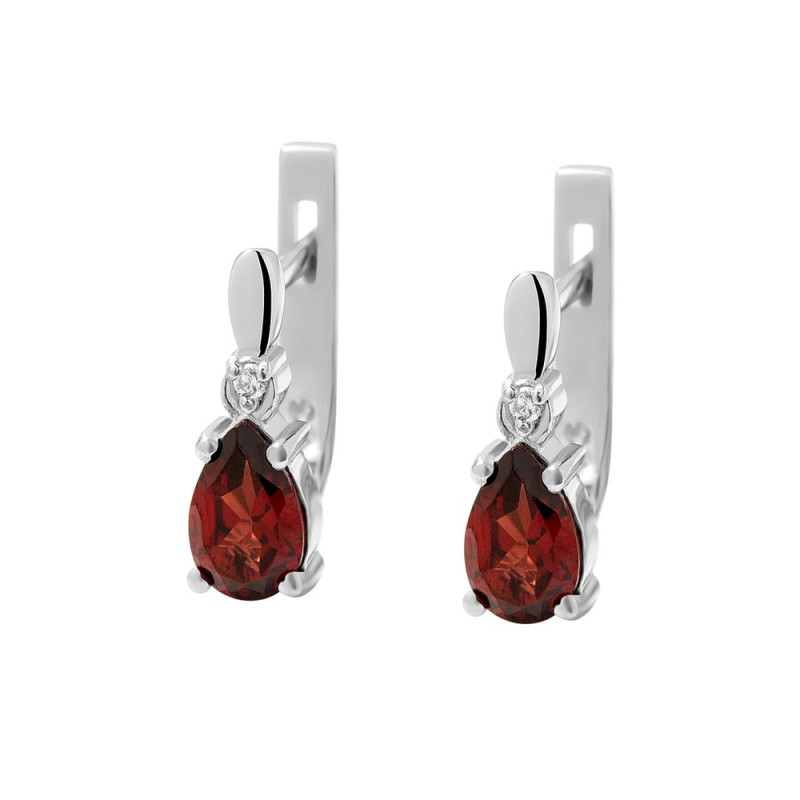 Silver earrings with garnet 059-4110
