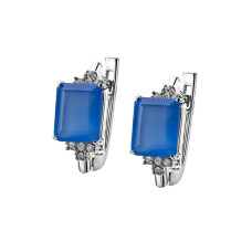 Серебряные серьги с голубым кварцем 103-3210