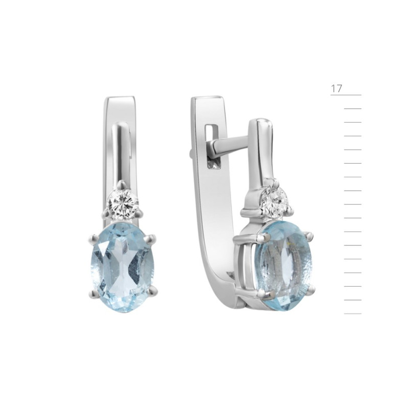 Серебряные серьги со скай топазом 149-3910