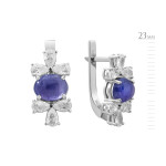 Серебряные серьги с натуральным танзанитом 171-3510