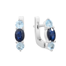 Серебряные серьги с сапфиром 182-3139