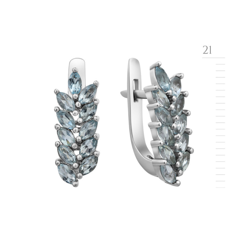 Silver earrings with garnet 199-41