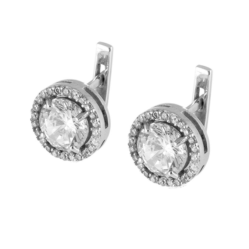 Silver earrings with cubic Zirconia Madlen-10