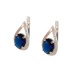 Silver earrings with gold and cubic Zirconia Melisa-3110