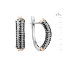 Серебряные серьги с фианитом Milena-1020