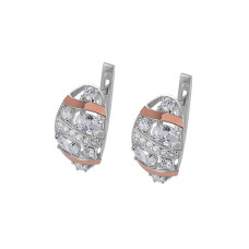 Серебряные серьги с золотом и куб. цирконием Palmira-10