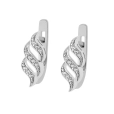 Silver earrings with cubic Zirconia inserts S011-10