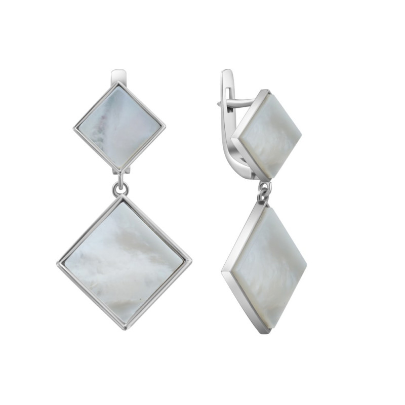 Серебряные серьги с перламутром S114-90