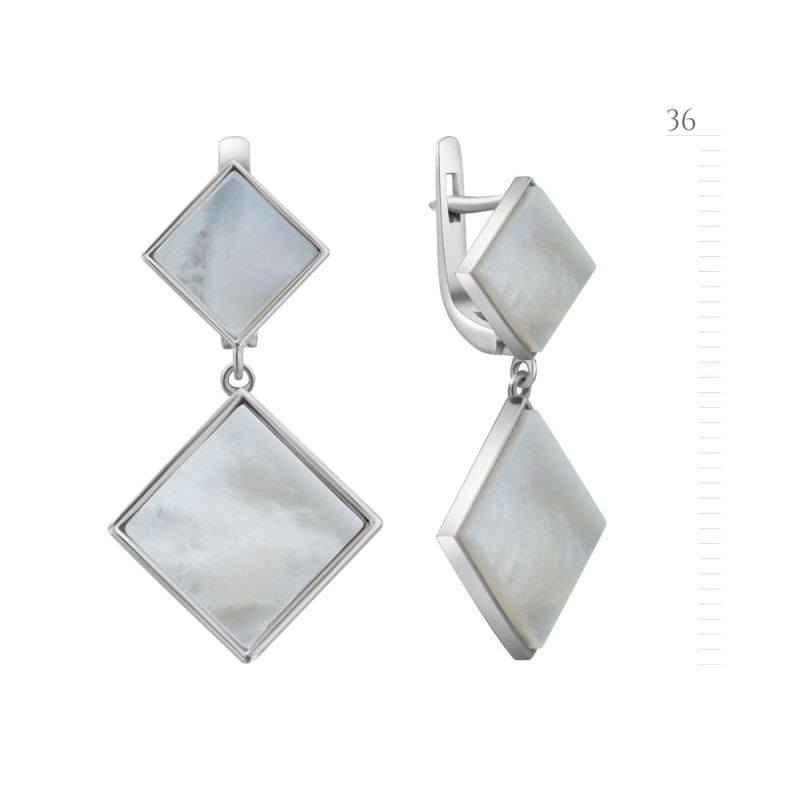 Серебряные серьги с перламутром S114-90
