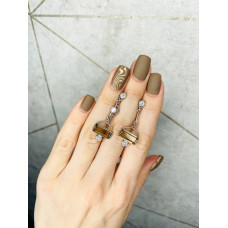 Серебряные серьги с нано султанитом S139N-8210