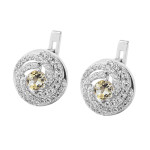 Серебряные серьги с цитрином и куб. цирконием 005-5410