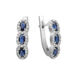 Earrings with nano sapphire 009N-3110