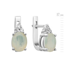 Срібні сережки з опалом та фіанітом 021-5510