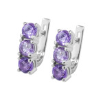 Срібні сережки з аметистом 046-62