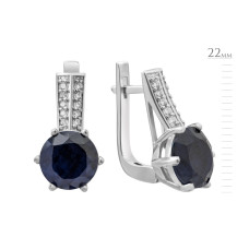 Серебряные серьги с сапфиром 054-3110